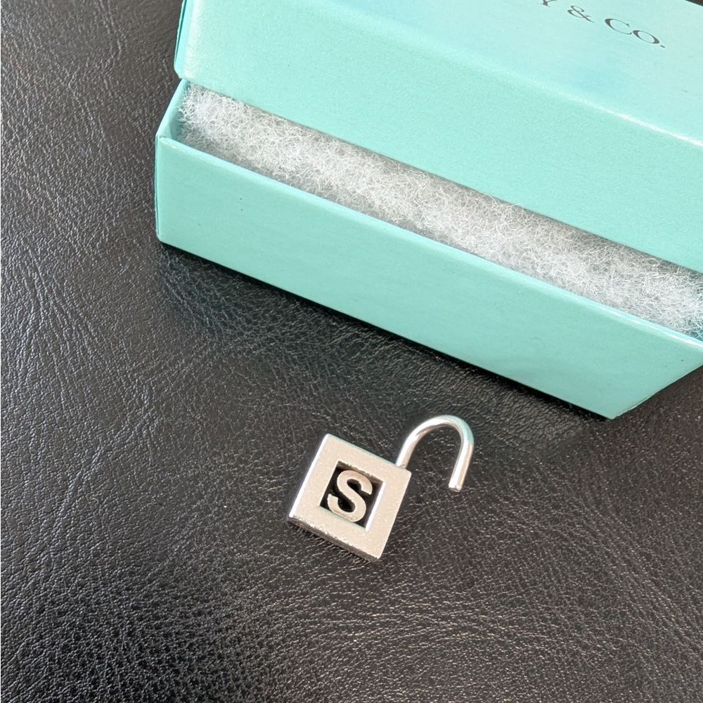 Tiffany Letter S Padlock Charm with Box